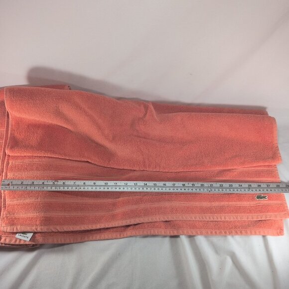 Lacoste 4 Set Orange Towels Bath Body Hand Hair 100% Cotton 30x52" Crocodile - Picture 9 of 12